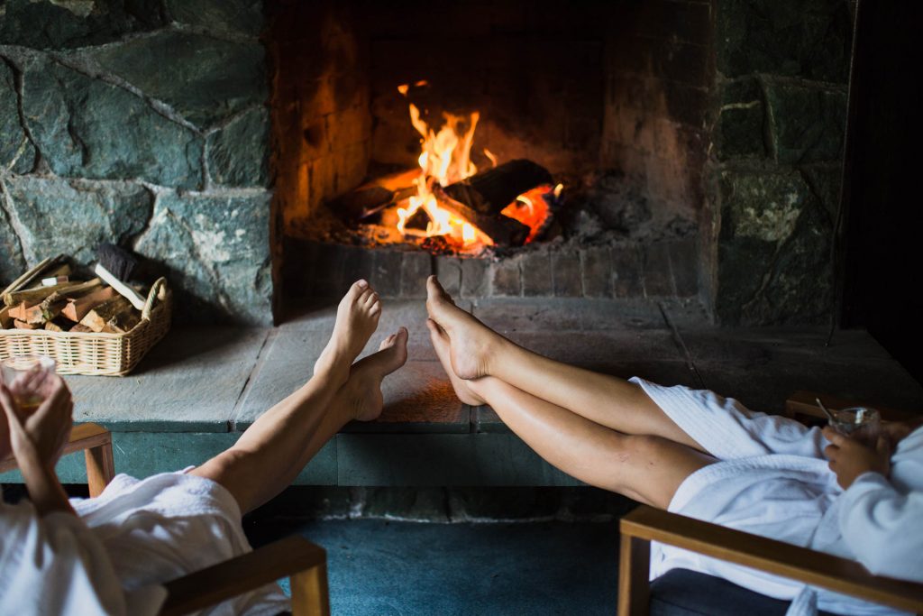 lounge with fireplace