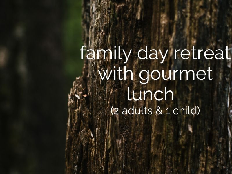 family day retreat with gourmet lunch (2 adults & 1 child)